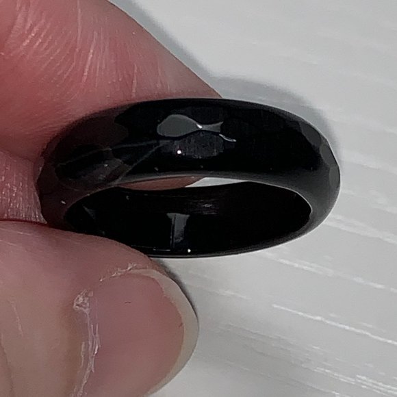 Faceted Onyx Solitaire Rings - Picture 3 of 16